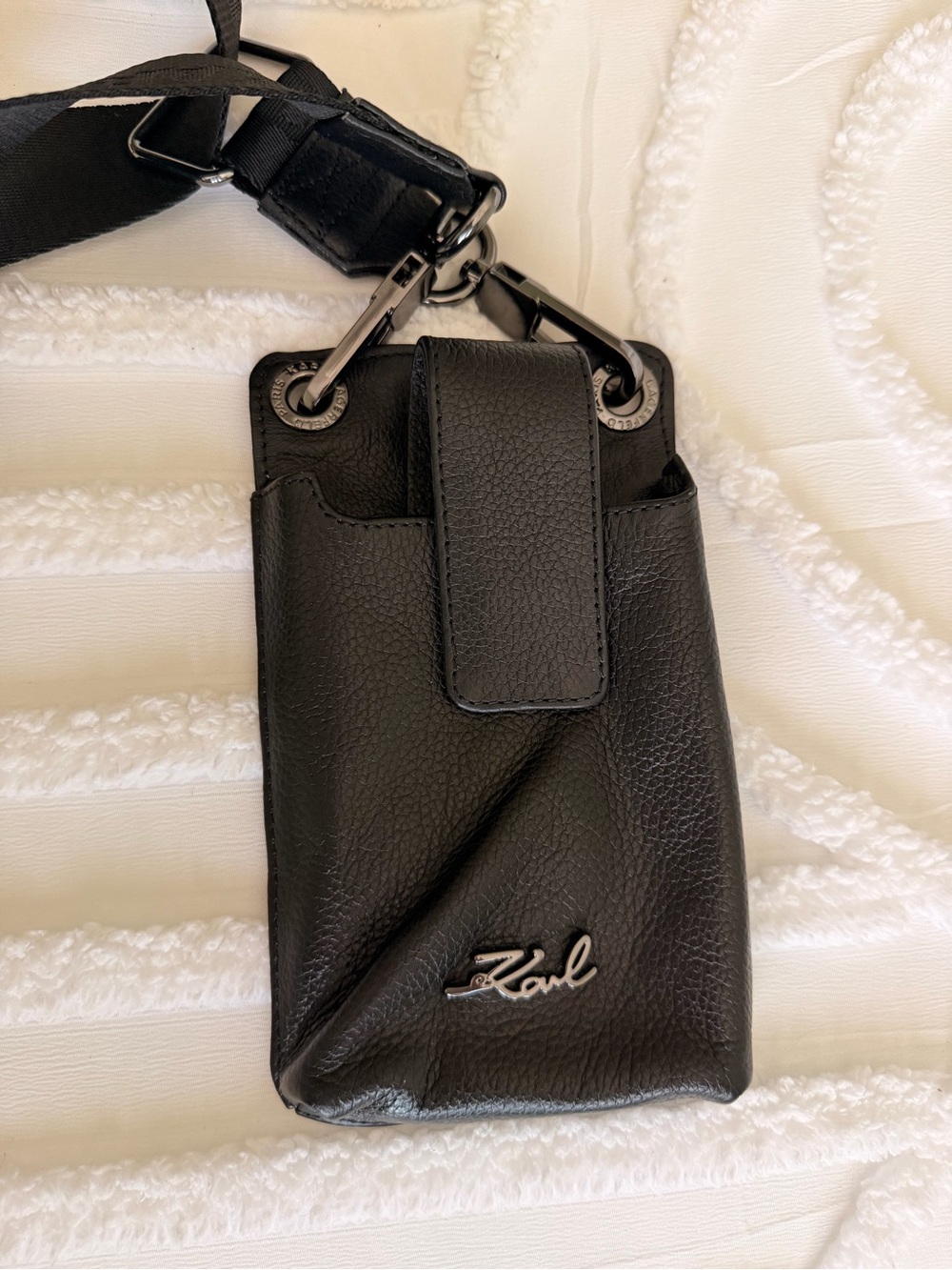 Karl Lagerfeld leather phone bag